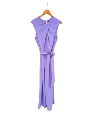 NWT Lavendar Tahari Scuba Crepe Cross Neck Jumpsuit Resortwear Plus Size 14